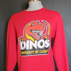 VINTAGE Red Calgary Dinos Crewneck